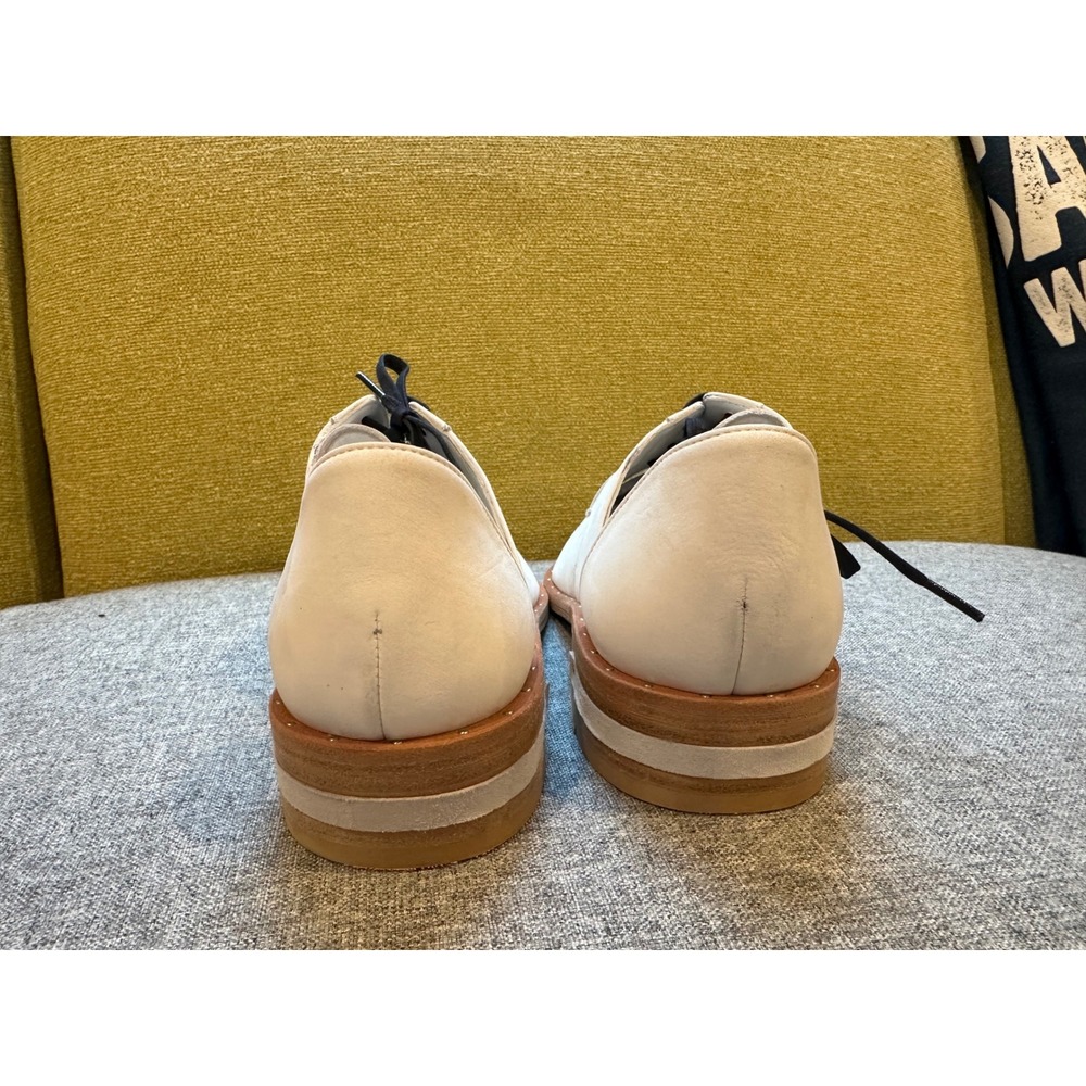 Freda Salvador Wit White Leather dOrsay Oxford Shoes Size 7 Made in Spain - Picture 7 of 7
